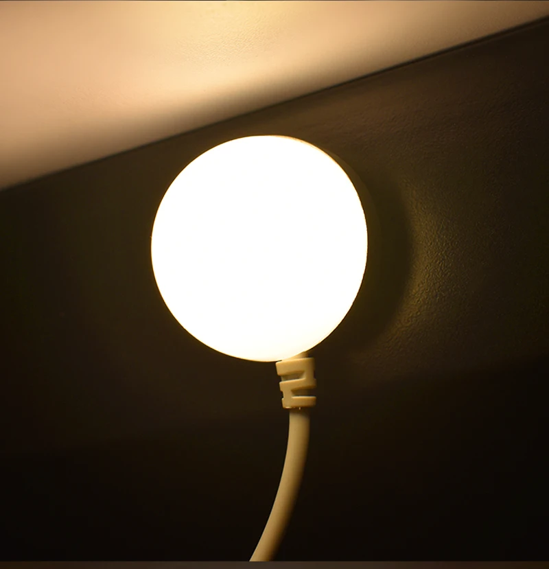3W 5W USB Mini Night Light Portable Magnet LED Blub 1.5m USB Cable Book Reading Light with Switch for Children Dormitory Bedroom
