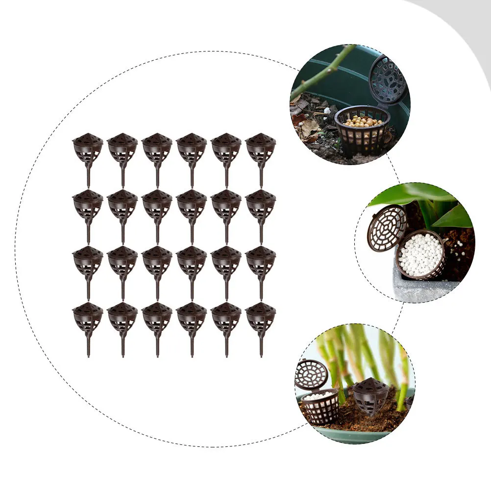 

100Pcs Bonsai Fertilizer Boxes Durable Plastic Fertilization Containers Prevent Fertilizer Loss Wind Bird Protection Gardening