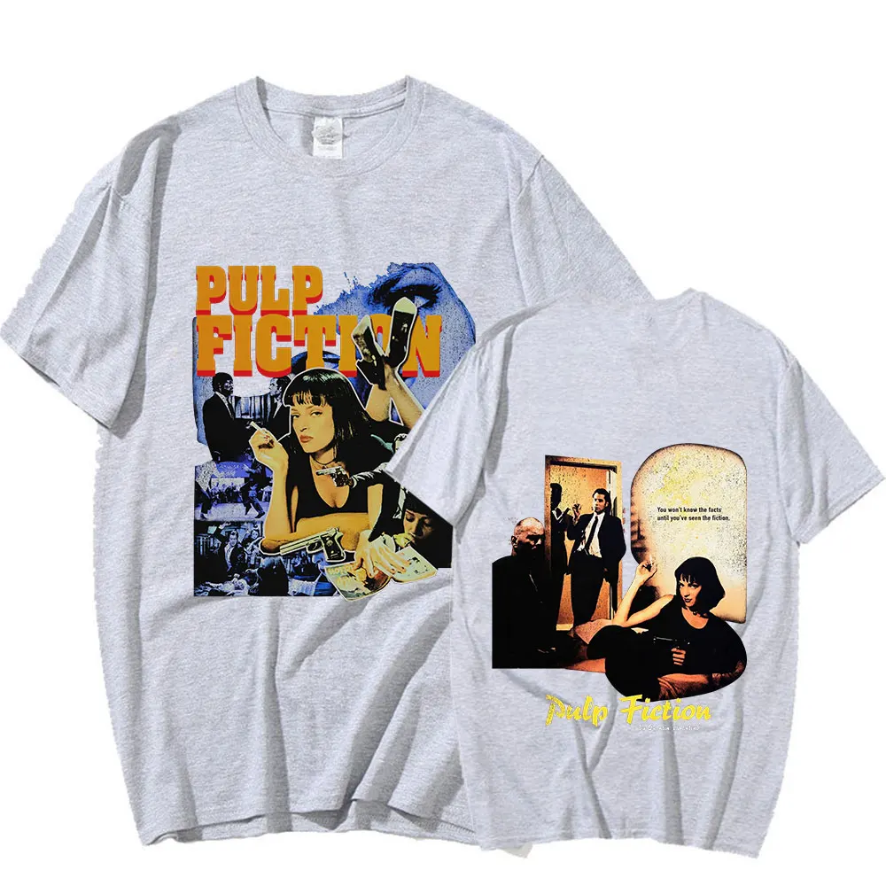 90s Movie Pulp Fiction Mia Wallace T Shirt Quentin Tarantino Men Women Fashion Vintage T-shirt Cotton Casual T-shirts Streetwear