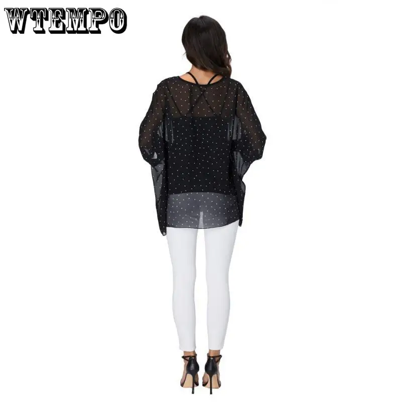 Plus Size Floral Chiffon Tunics Blouses for Women Batwing Summer Boho Shirts Beach Cover ups