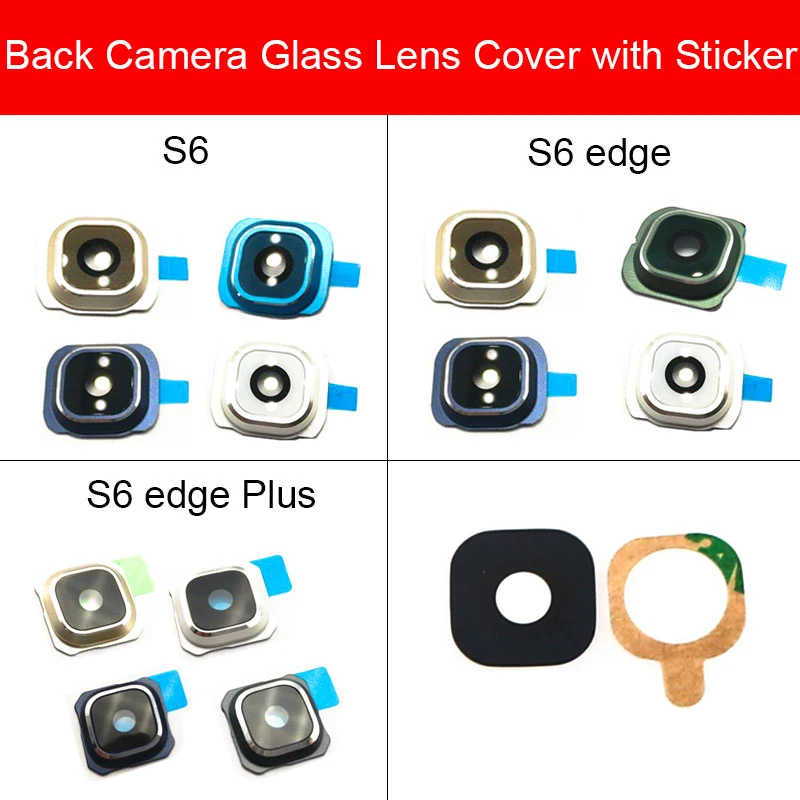 Rear Glass Lens For Samsung Galaxy S6 Edge Plus Main Big Back Camera Lens Glass Material + Sticker Replacement Repair Parts