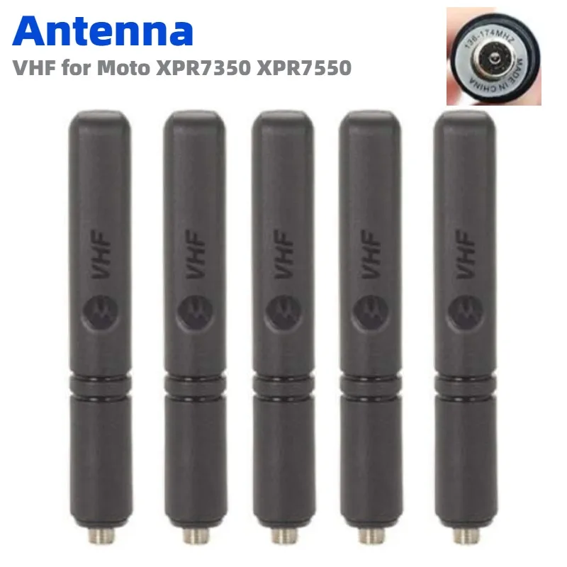 5 uds 136-174 MHz VHF antena rechoncha PMAD4120A para Motorola XPR7350 XPR7550 XPR3300 XPR3500 XPR3000 XPR3000e XPR7000 XPR7000e