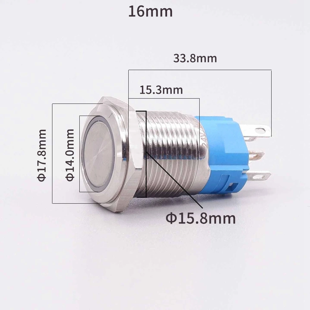 金属電源スイッチ,16mm,19mm,22mm,プッシュボタン,車のエンジン用,3v,6v,12v,24v,220v