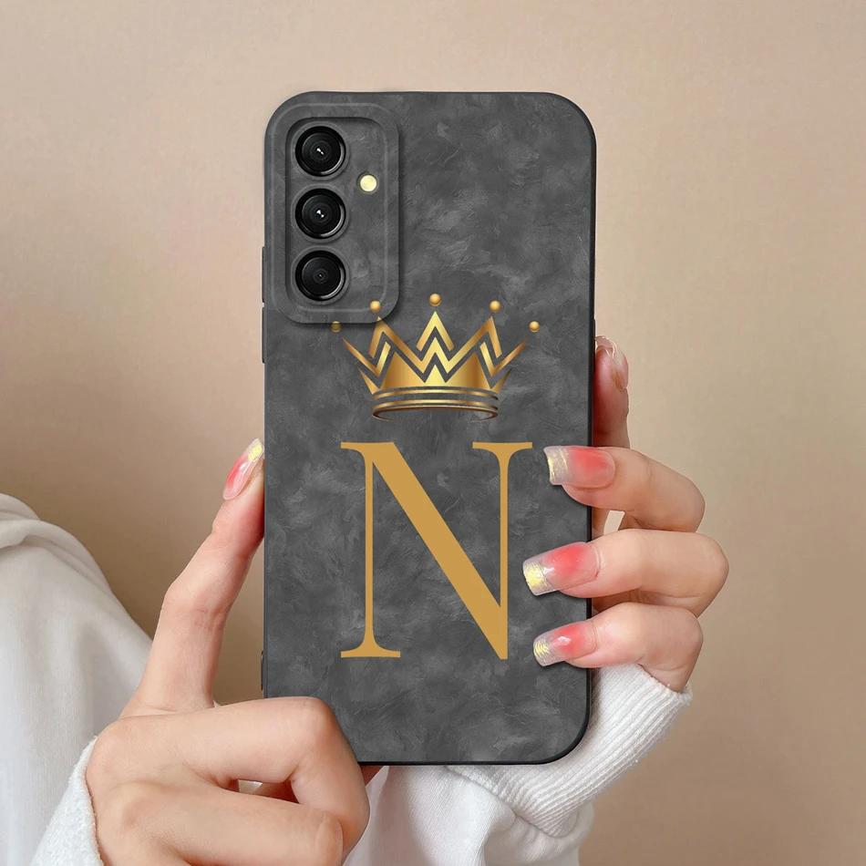Case For Samsung Galaxy A24 4G Shining Pearl Letter Phone Bags For Samsung A 24 Soft Liquid Silicone Full Protection Back Covers