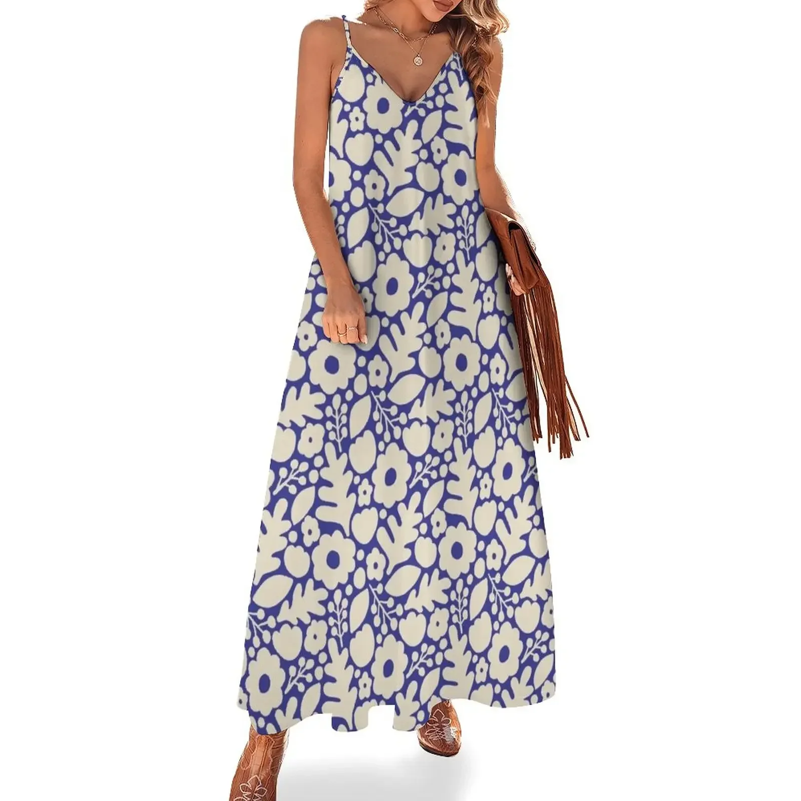 Savonlinna - Blue Sleeveless Dress Woman's evening dress Woman clothing birthday dress for women