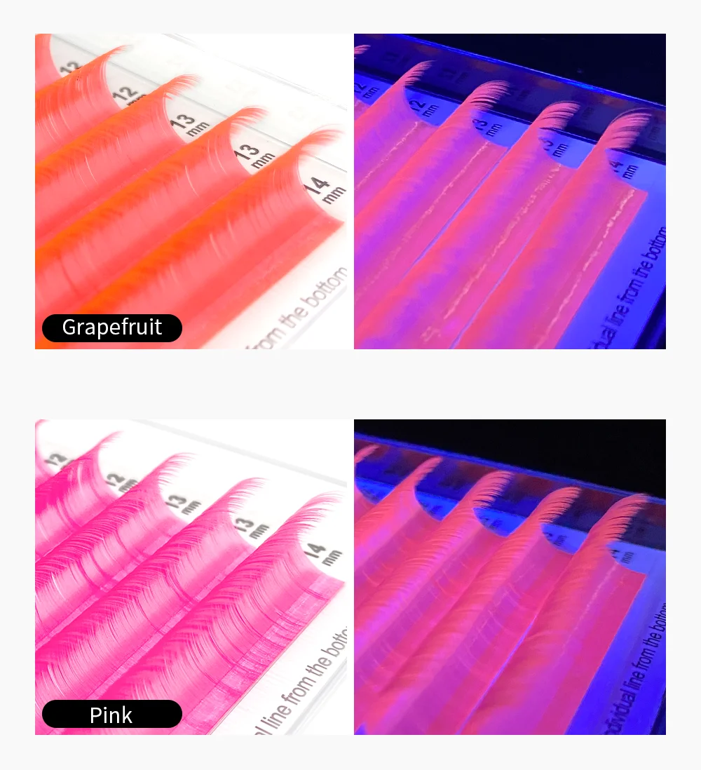 NATUHANAFashion UV-Farbwimpern Kristall Bunte individuelle falsche Wimpern Weiche natürliche Neon-Wimpernmischung Farben Glänzendes russisches Volumen – Detail 10