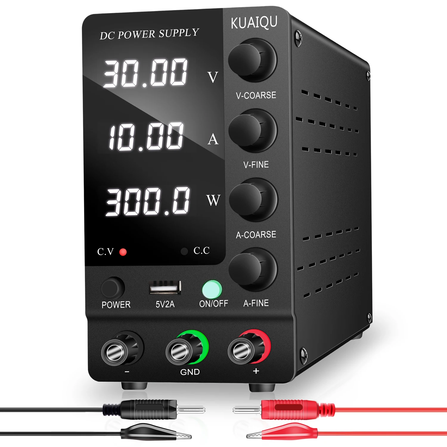 KUAIQU Adjustable Switching Power Supply 30v 10a,Laboratory Power Supply 32v 6a Voltage Regulator Current Stabilizer SPS-C3010