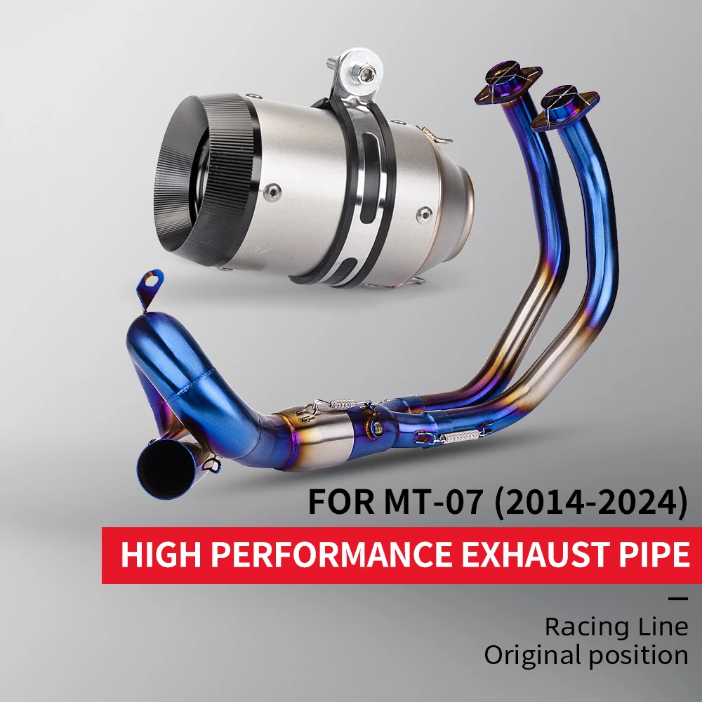 Motorcycle Exhaust Full Pipe Exhaust System for MT07 TRACER XSR 700 FZ-07 2015 - 2024 Muffler Exhaust