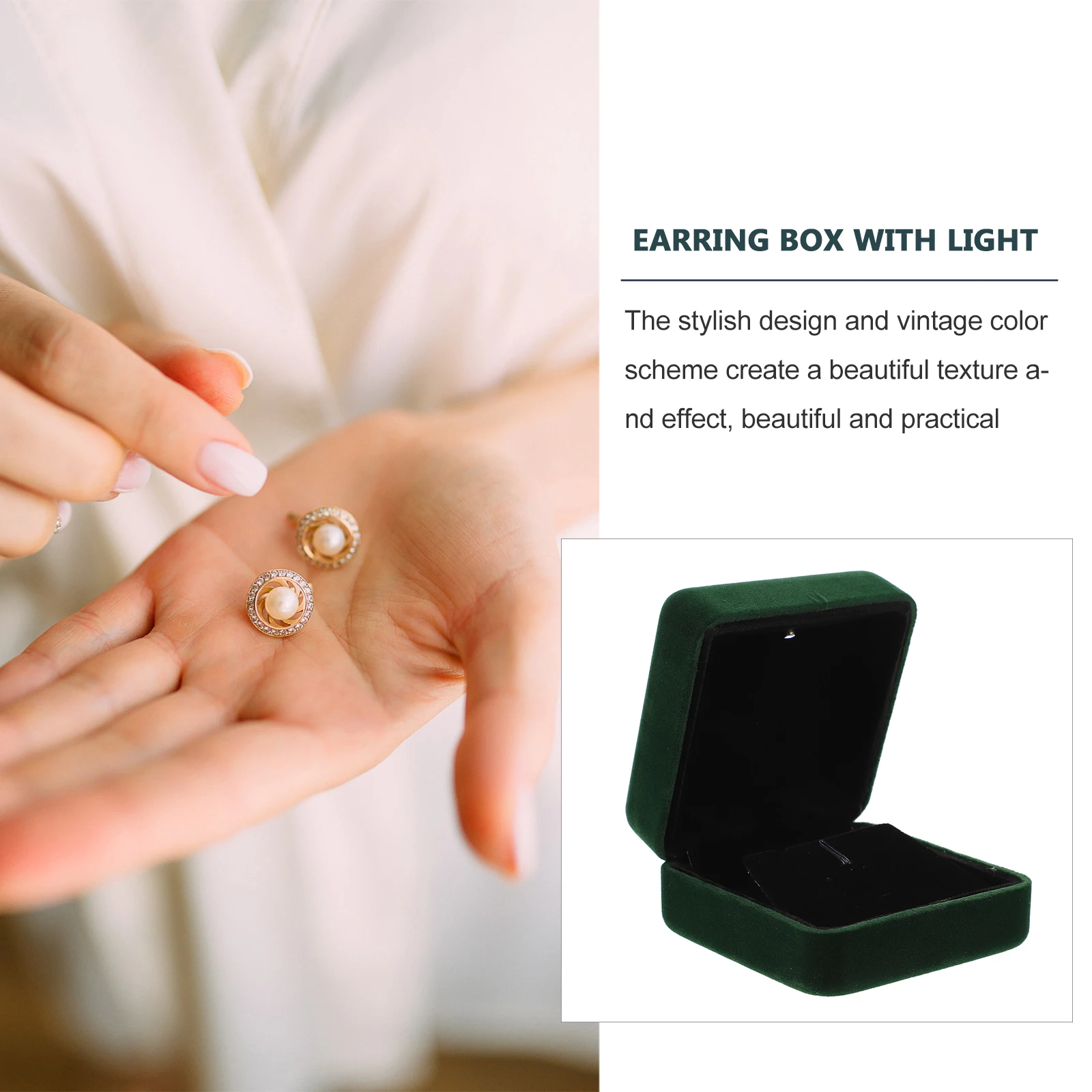 

Роскошный светодиодный ящик для хранения, винтажный дизайн, прочный материал премиум-класса, легкий портативный витрина для ювелирных изделий для домашнего магазина, велюр