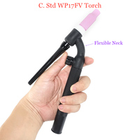 Professional WP17 TIG Torch 150A GTAW Welding Gun Argon Air Cooled WP17V Gas Valve W7FV Flexible TIG Welding Torch