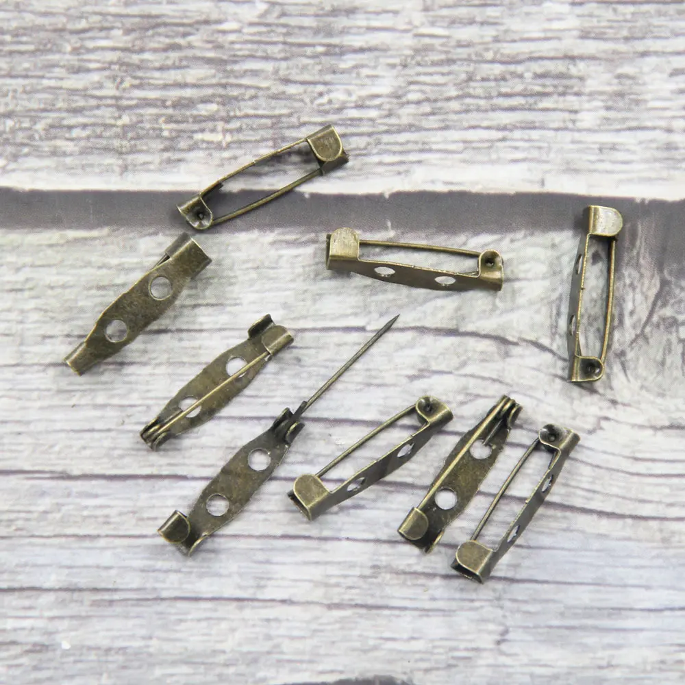 

1000Pcs Brooches Bronze Tone 2 Holes Alloy Back Bar Pins 20x5mm