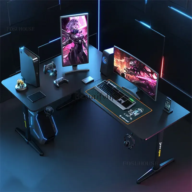 Легкие роскошные настольные компьютерные столы из углеродного волокна L-образный игровой стол Бытовой угловой компьютер