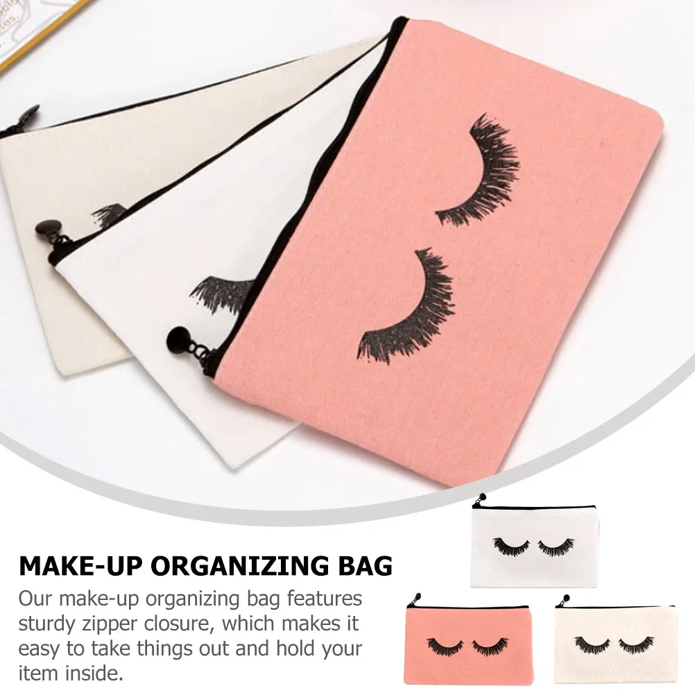 

3 Pcs Container Makeup Bag Miss Travel Multipurpose Cosmetics Canvas Organizer Toiletry