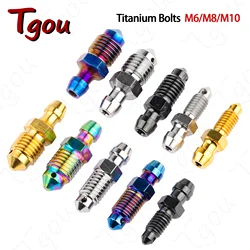 Tgou Titanium Bolt M6 M8 M10 Pitch 1.0/1.25mm Motorcycle Brake Caliper Oil Drain Deflation Screws