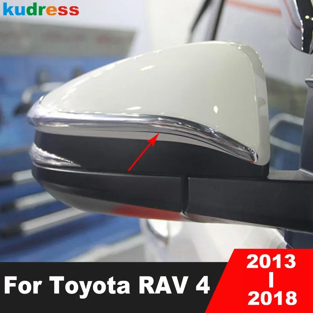 

For Toyota RAV4 RAV 4 2013 2014 2015 2016 2017 2018 Chrome Car Side Door Rearview Mirror Cover Trim Molding Strip Accessories