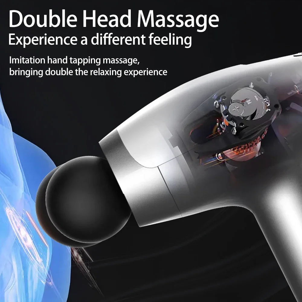 Digital 2 head Massage Gun Fascia Instrument Muscle Relaxation Vibration Stick Fitness device Professional Masajeadores Muscular