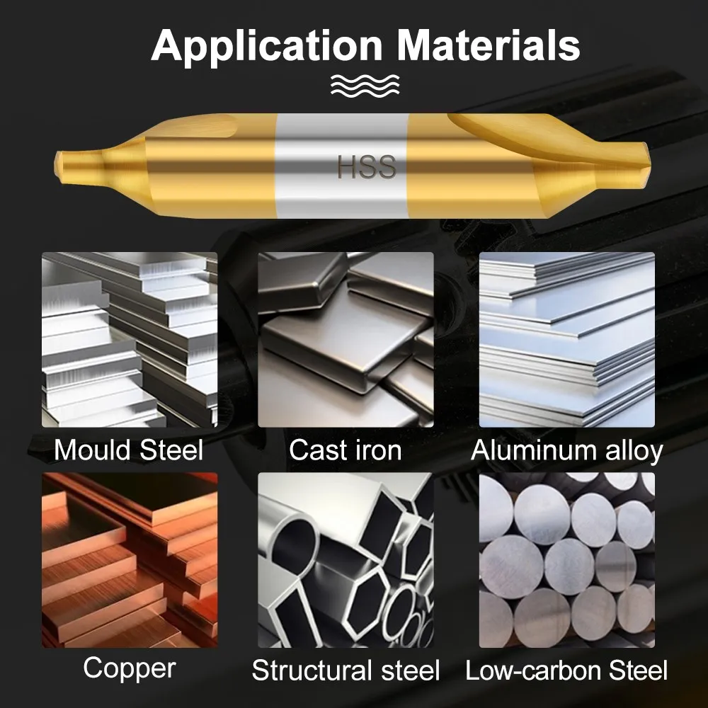 Cmcp 1/6/7 stücke hss Mittel bohrer 60 Grad titan beschichtete Elektro werkzeuge Lochs ch neider Bohrer für die Metall bearbeitung 1,0-5,0mm