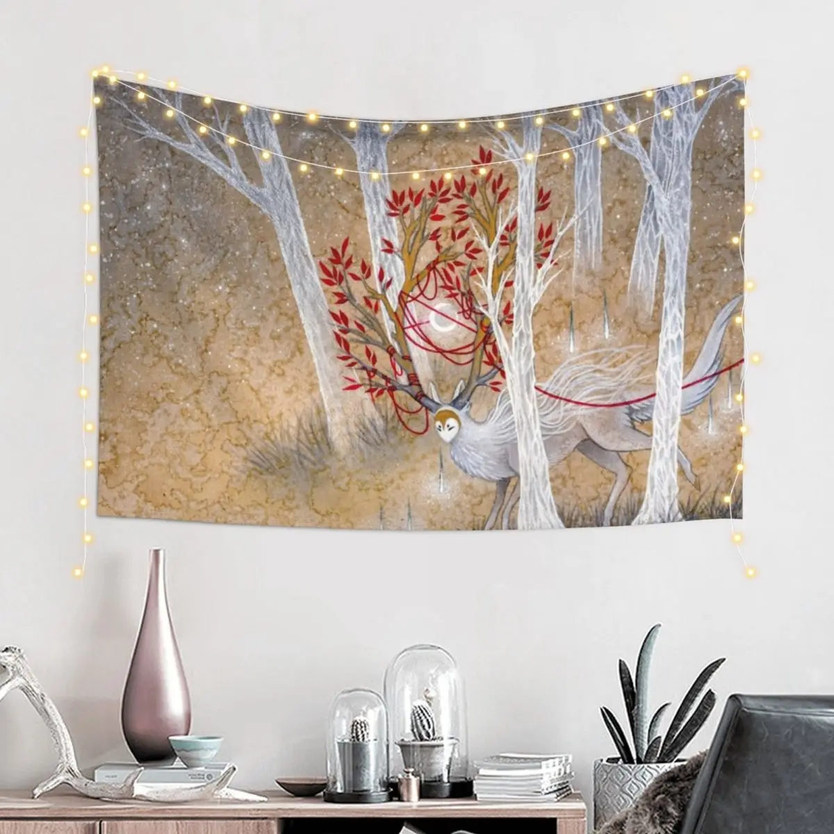 Capturing Fate - TeaKitsune Kirin Yokai Tapestry Custom Aesthetic Decoration Wall Decor Hanging Tapestry