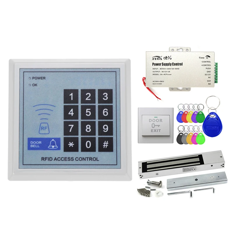 RFID 출입 통제 시스템 안전 전자 게이트 오프너, 집 차고 디지털 세트, 전자 마그네틱 RFID 스마트 문짝 잠금 키트 