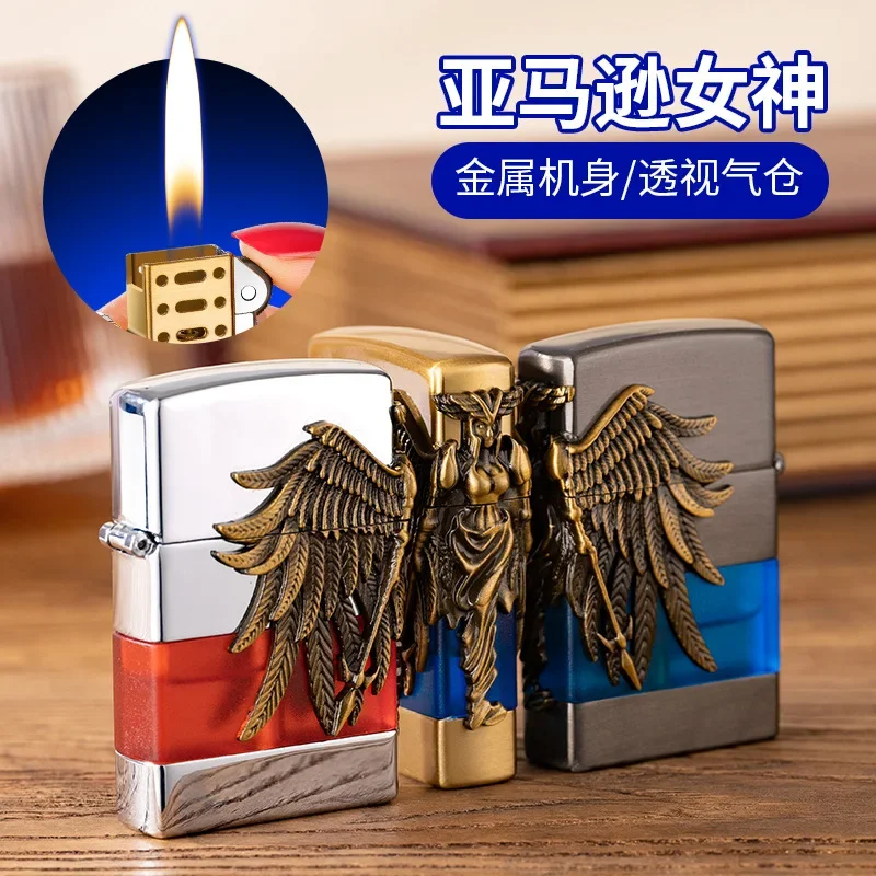 Pemantik Rokok Aksesoris Pemantik Api Transparan Muse Wheel Pemantik Api Terbuka Anti Angin (TANPA GAS)