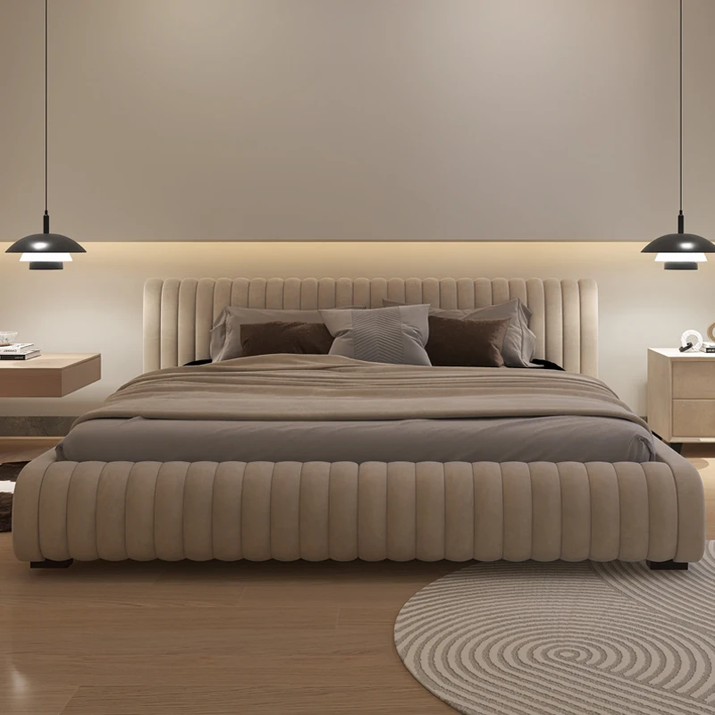 

Lazy Create Minimalist Bed European Design Unique Master Bedroom Aesthetics Bed Fashionable Apartment Cama Casal Beds Furniture