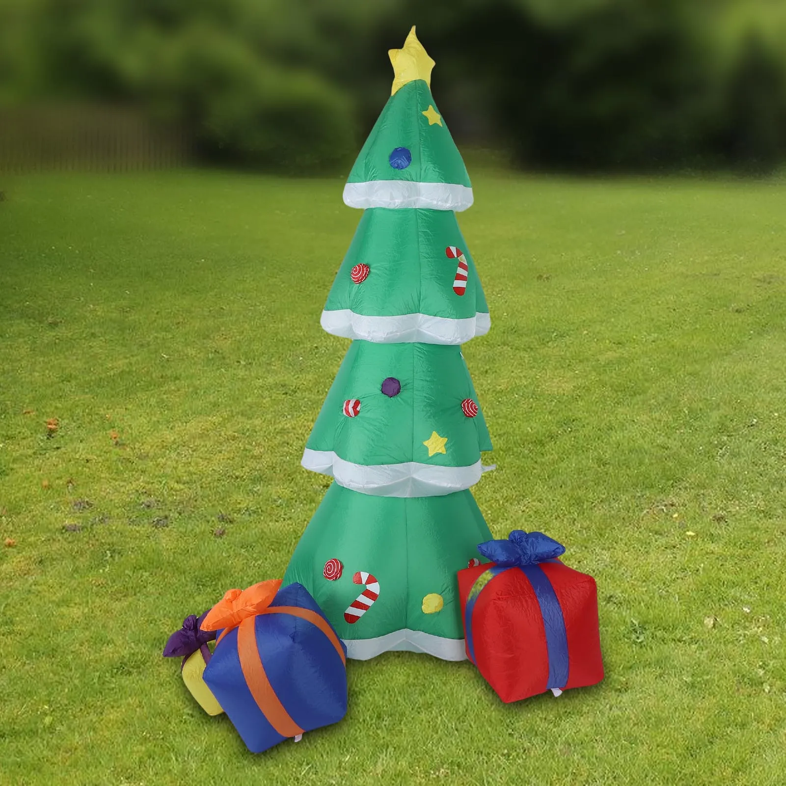 6.9ft Inflatable Xmas Tree Outdoor Decoration Blow Up Xmas Tree Yard Decor with LED Light Holiday Party Garden Patio Lawn Decor