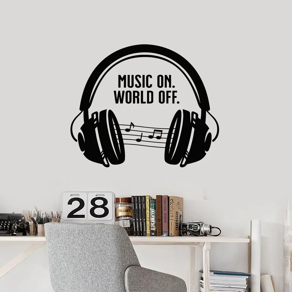 1 pc hot sale pleasant music ,men and art sentence Pvc Wall Decals Home Decor For Living Room Kids Room Sticker Mural
