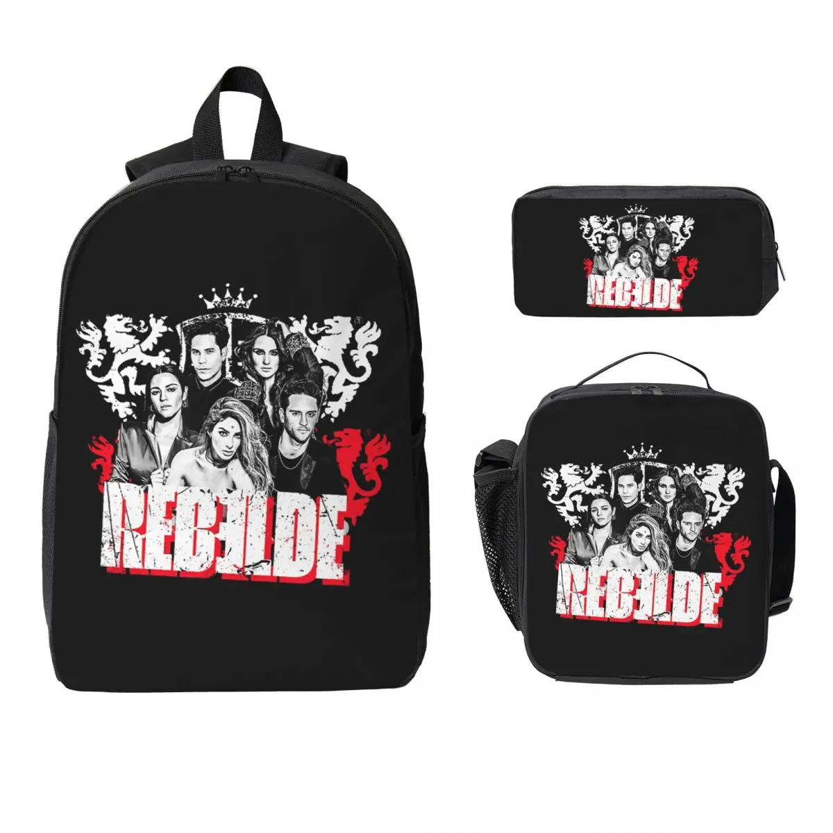 

Rbd Rebelde Tour Classic Backpack Boys Girls BookBag School Bag Laptop Shoulder Bags 3ps Insulated Lunch Bag Pencil Case