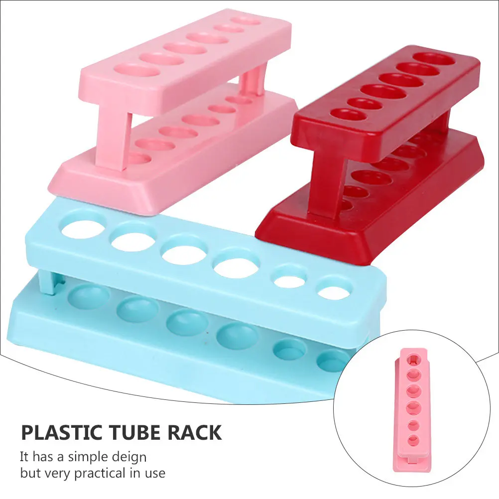 5Pcs Premium Plastic Tube Rack for Test Tubes Portable Laboratory Storage Holder Science Classroom Teaching Aids Test Tube view 3