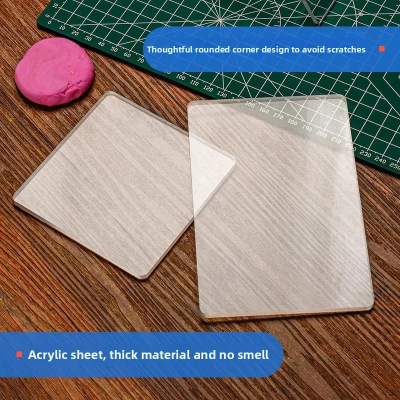 Figurine Clay Craft Tools, Clear Acrylic Press Board, Clay Rope & Ball Making Tools