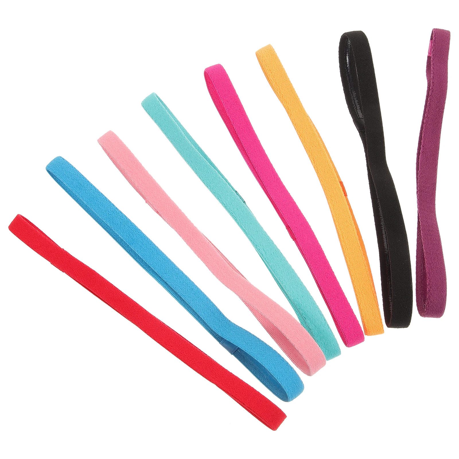 

8pcs Non Skid Elastic Headbands Sweat Absorbent Hairbands for Men Women Fitness Sport Lightweight Comfortable Anti
