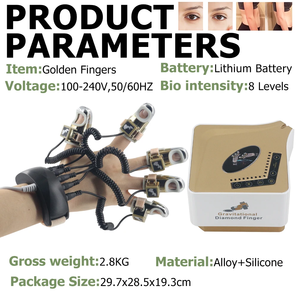 مكركرنت الذهبي إصبع EMS تدليك الاسترخاء تجميل الوجه الجاذبية إصبع الوجه رفع المضادة للتجاعيد الجسم مدلك جديد #4