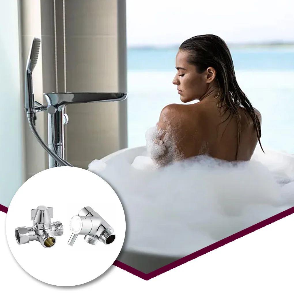 موثوقة وقوية - محول دش نحاسي T محول تشغيل عن طريق مقبض الدوران 3 طرق دش كلبشة صمام التبديل الجناح