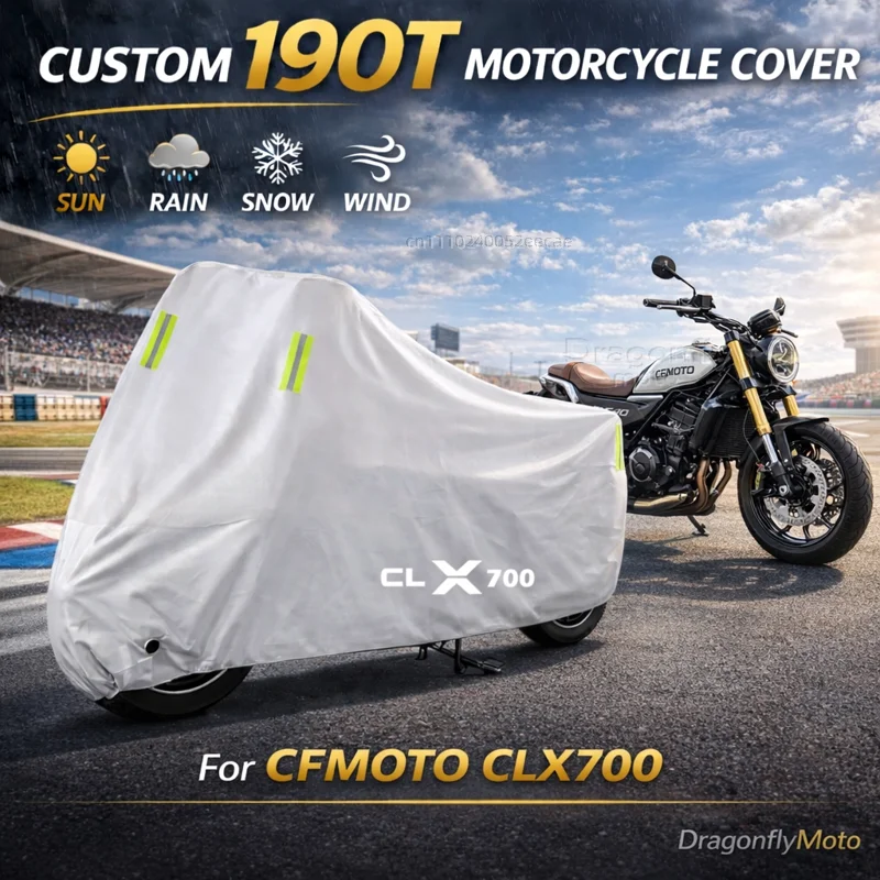 

Чехол для мотоцикла CFMOTO CLX700 700CLX 700 CLX Sport Heritage, серебристый, водонепроницаемый, защита от УФ-излучения, дождя, пыли, солнца, для улицы и дома