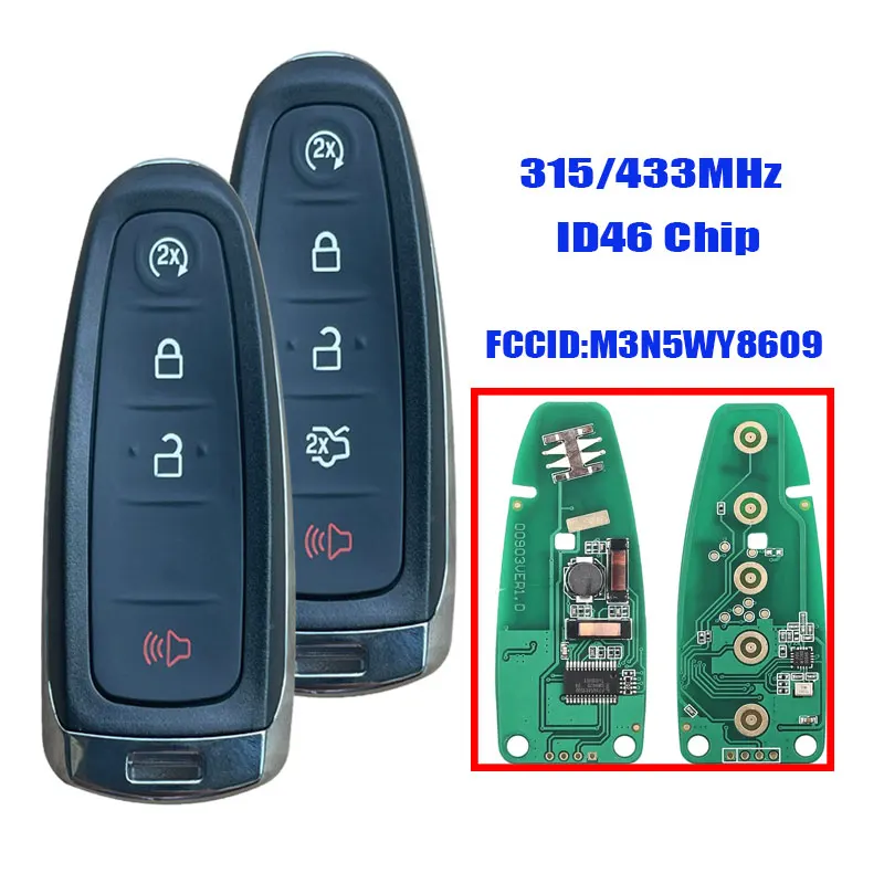 Car Remote Key Fit For Ford Explorer Edge Flex C-max Taurus ID46 PCF7953 M3N5WY8609 315Mhz Smart Control Replace