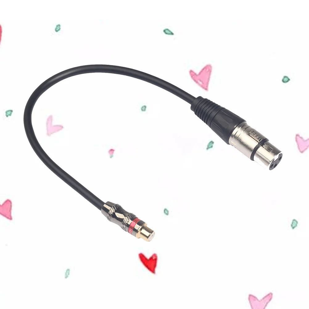 0.3m Rca Female to Xlr Female Audio Cable Converter Adapter Black Professional Balanced Unbalanced Connection for Speaker