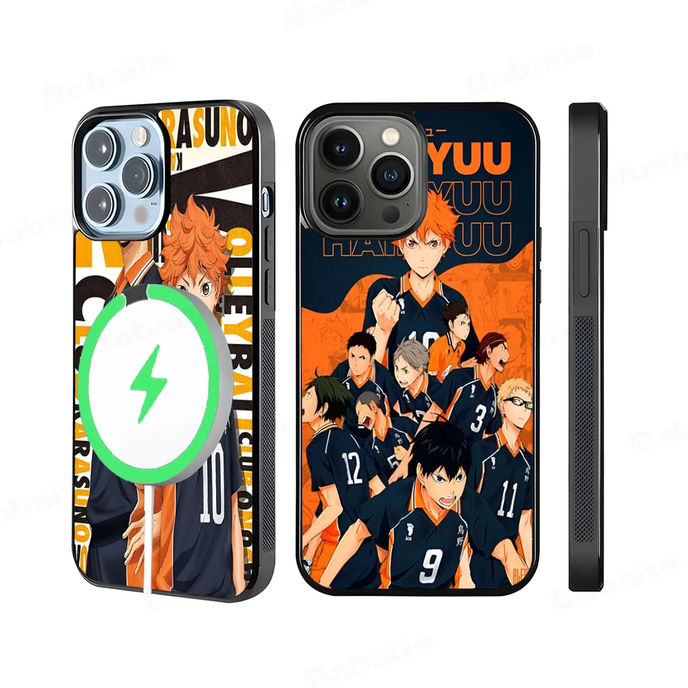 Anime Haikyuu Shoyo Hinata Phone Case Magnetic Case For IPhone 16 14 13 12 11 15 Pro Max Plus For Magsafe Wireless Charge Cover