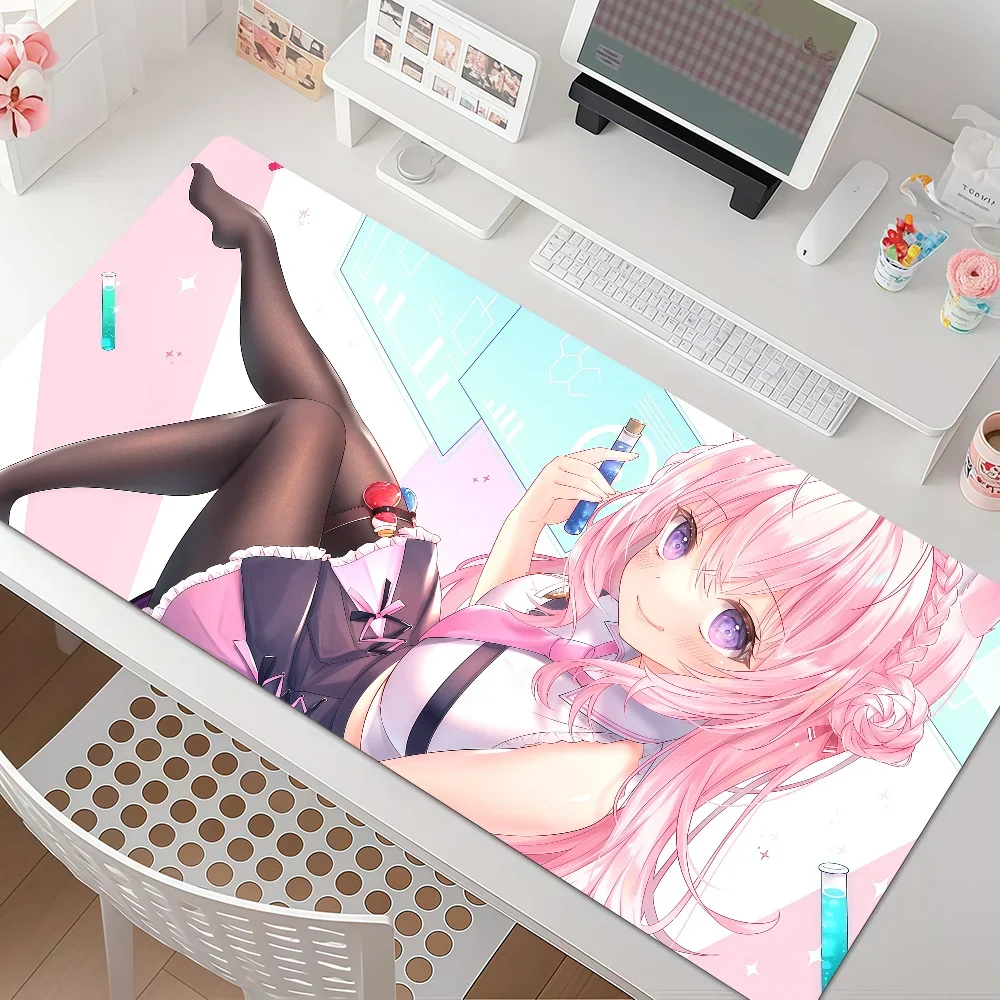 Virtual Idol Hakui Koyori Anime Gaming Mouse Pad Anti‑Slip Rubber Base Large Laptop Desk Mat for Office Home