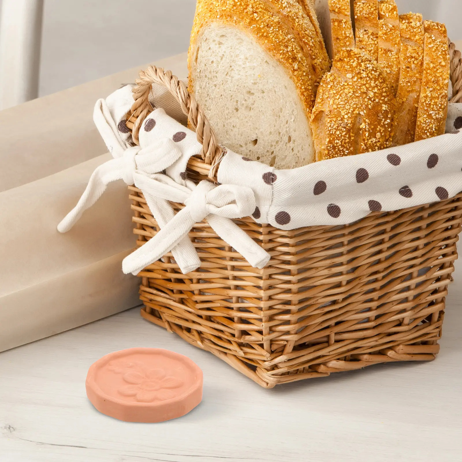 4Pcs Terracotta Bread Basket Warmer Round Natural Clay Bread Humidifier Sourdough Taco Tortilla Pastry Warmer Food Storage