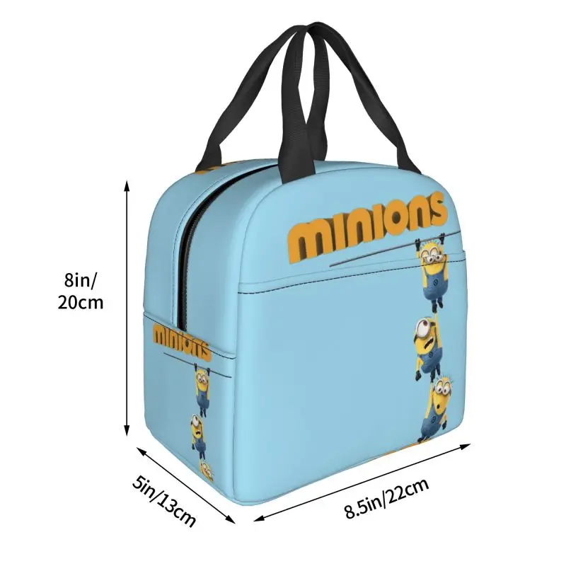 Custom Cute Minions Cartoon Thermal Insulated Lunch Bags Women Resuable Lunch Container for School Storage Food Box