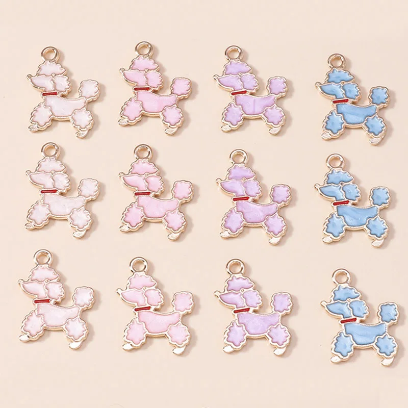 Leslie 10 Stück 34 x 38 mm Harz niedliche bunte Ballon-Hund-Charms für Ohrringe, Armbänder, Halsketten, Schmuckherstellung, schöner Welpen-Anhänger – Detail 12