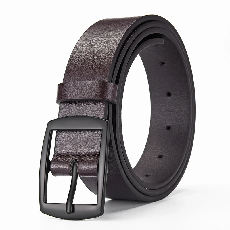 Fashion Retro Pin Buckle Men Belt Solid Color Imitation Leather Belt Business Youth Men's Casual Belt