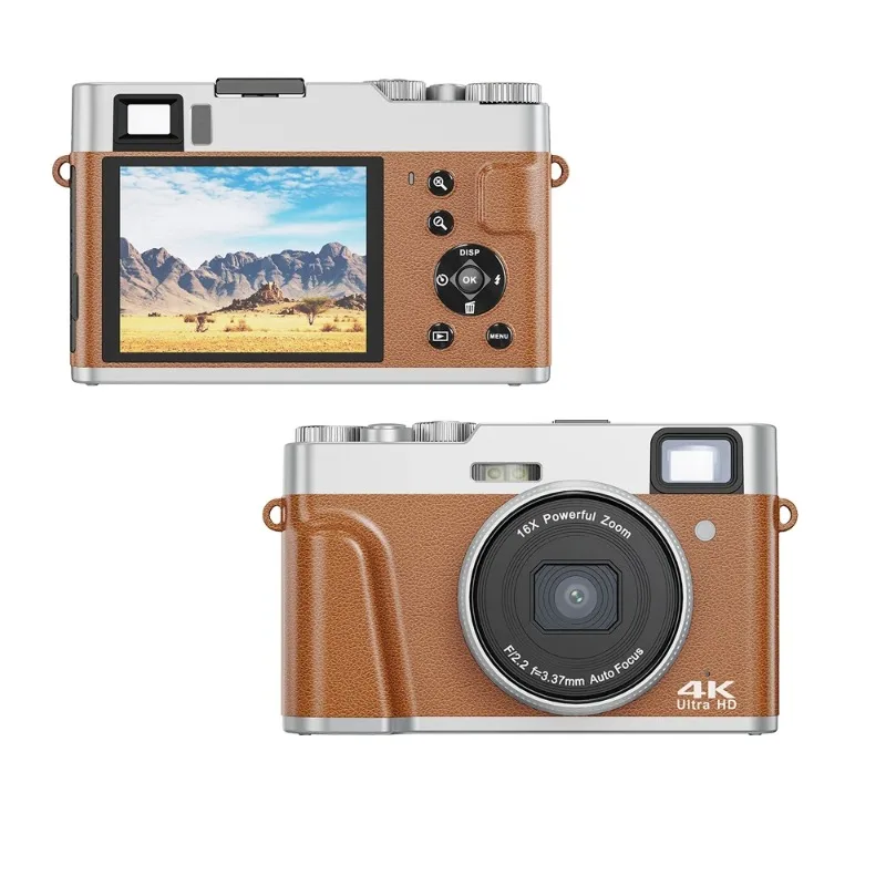 Mini Leather Covering Camera 2.8 Inch IPS screen professional Fotografica Compact  Camera