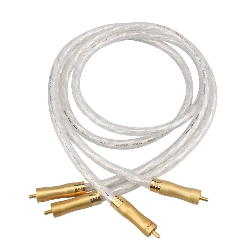 Paar Liton HiFi Audio Signal Line versilbertes RCA-Kabel für Leistungsverstärker CD-Player