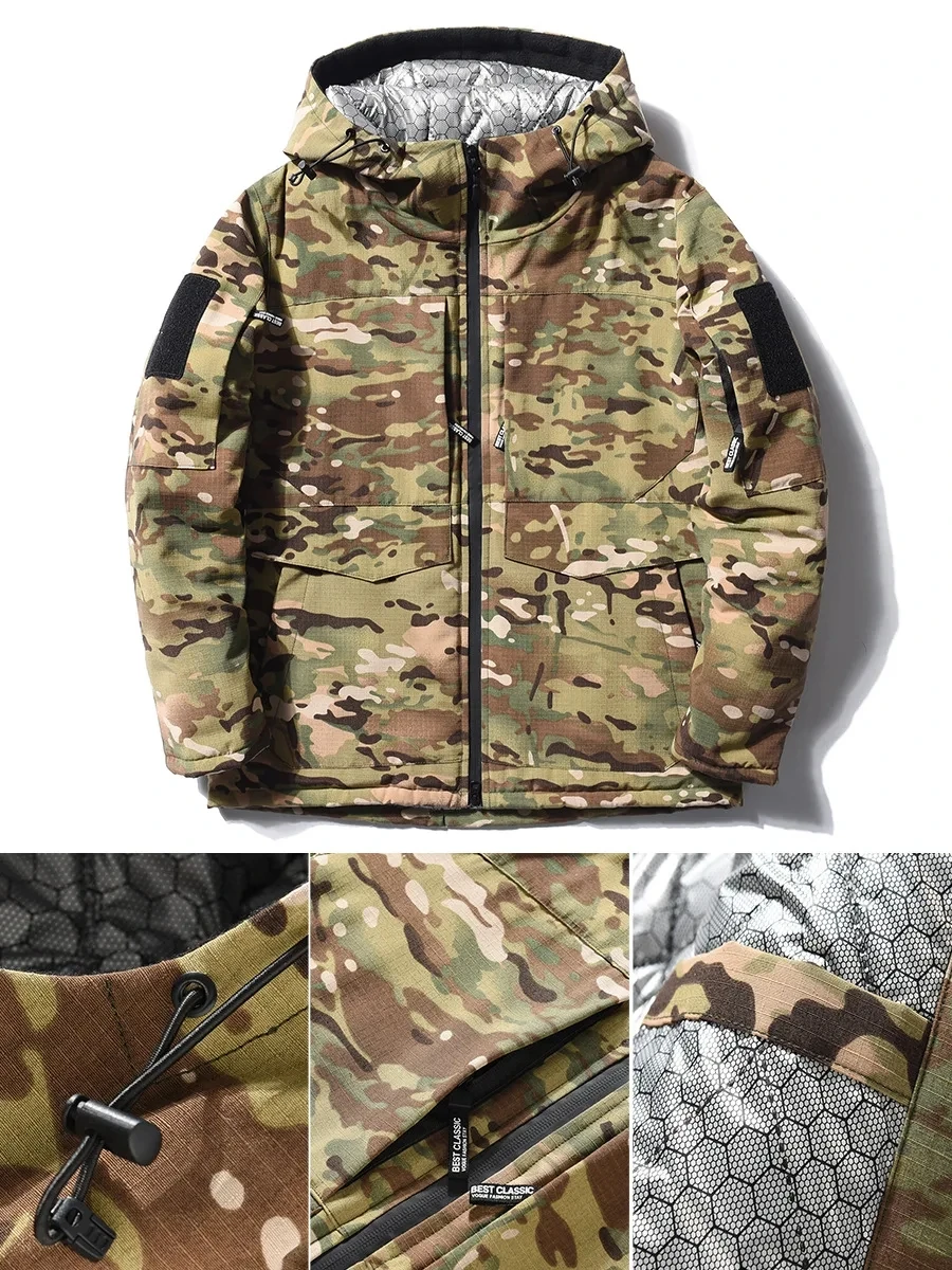 Chaqueta táctica camuflaje – Forro polar térmico caza invierno