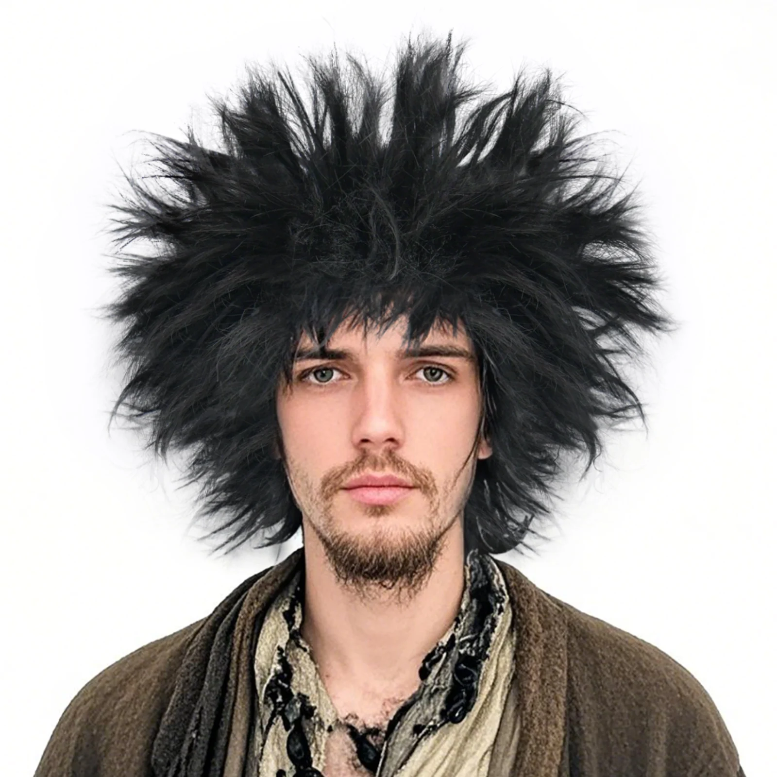 

Beggar wig universal performance synthetic wig for man and women funny madman cosplay wig, messy madman wig, wild man wig