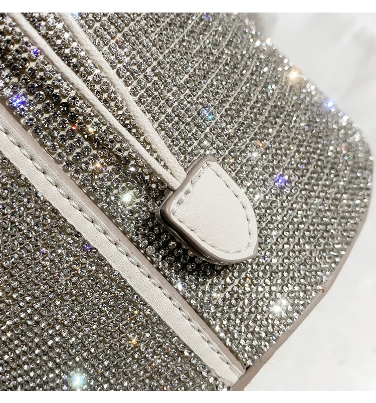 Women Handbag Glitter Bucket Bag Crystal Shiny Rhinestone Diamond Evening Bag Wedding Party Clutch Purse Shoulder Crossbody Bag