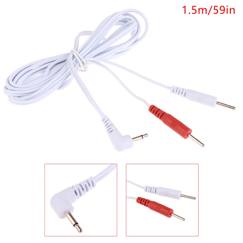 (BF06)2.5mm Electrotherapy Electrode Lead Electric Shock Wires Cable For Tens Massager Connection Cable Massage 1.5m