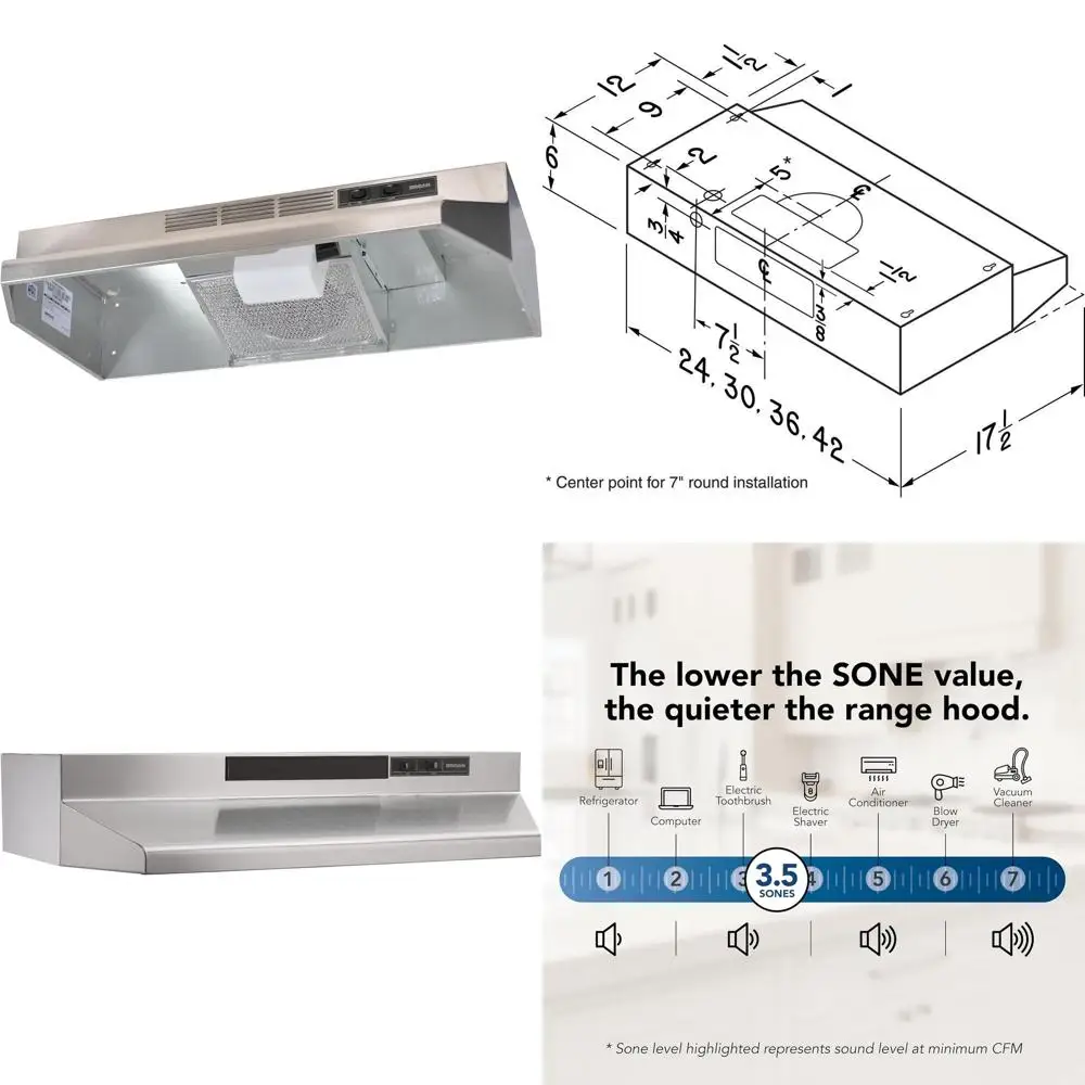 

30-дюймовая вытяжка из нержавеющей стали, 160 CFM