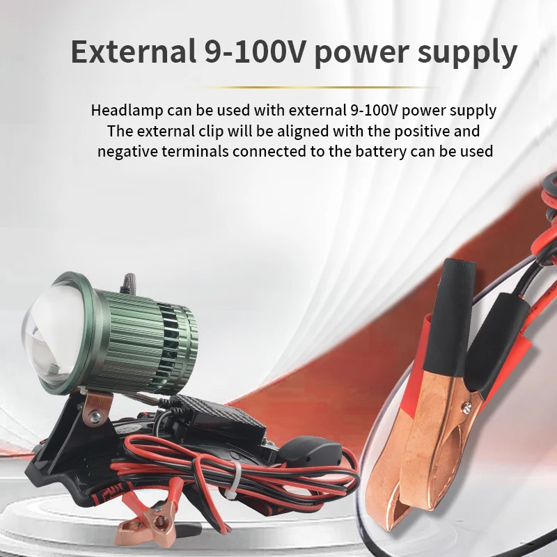 Portable External Aluminum Alloy Strong Light Super Bright LED Laser Headlight